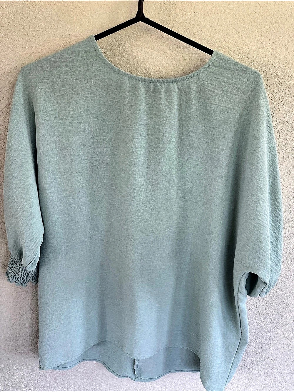 DOKOTOO Sage Green Puff Sleeve Blouse Like New